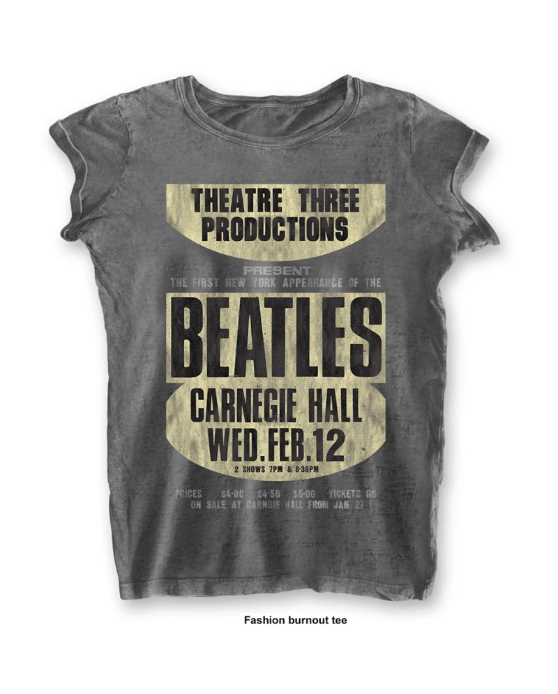 THE BEATLES - T-Shirt BurnOut Col - Carnegie Hall - Woman (XS)