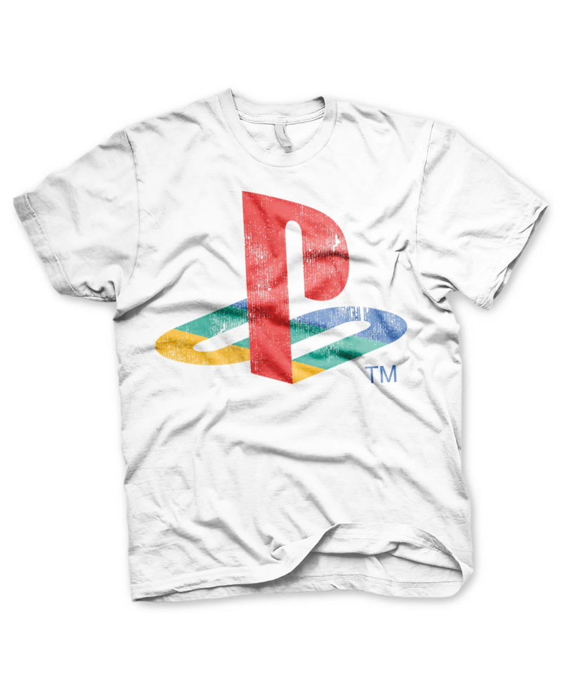 PLAYSTATION - T-Shirt Distressed Logo - WHITE (12Y)