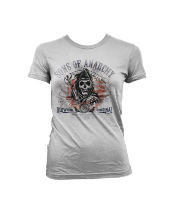 SONS OF ANARCHY - T-Shirt Distressed Flag - GIRL (XXL)
