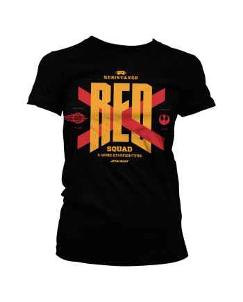 STAR WARS 7 - T-Shirt Red Squad GIRL - Black (M)