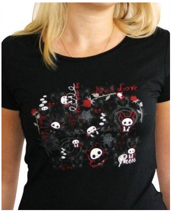 SKELANIMALS - T-Shirt DARK LOVE Femme Black Basic (L)