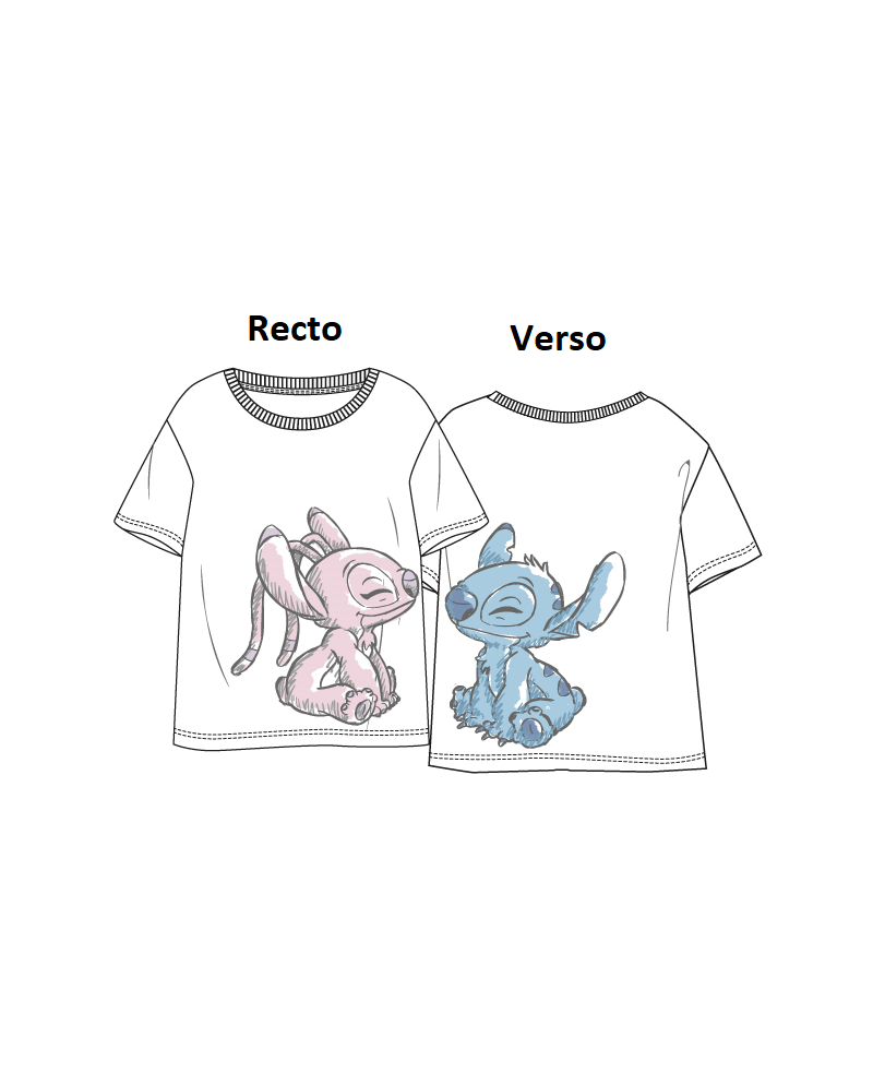 LILO & STITCH - Stitch & Angel - Unisex T-Shirt White (XL)