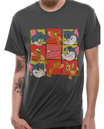 TOM AND JERRY - T-Shirt IN A TUBE- Squares (M)