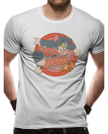 TOM AND JERRY - T-Shirt IN A TUBE- Retro Logo (S)