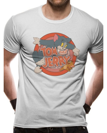 TOM AND JERRY - T-Shirt IN A TUBE- Retro Logo (S)