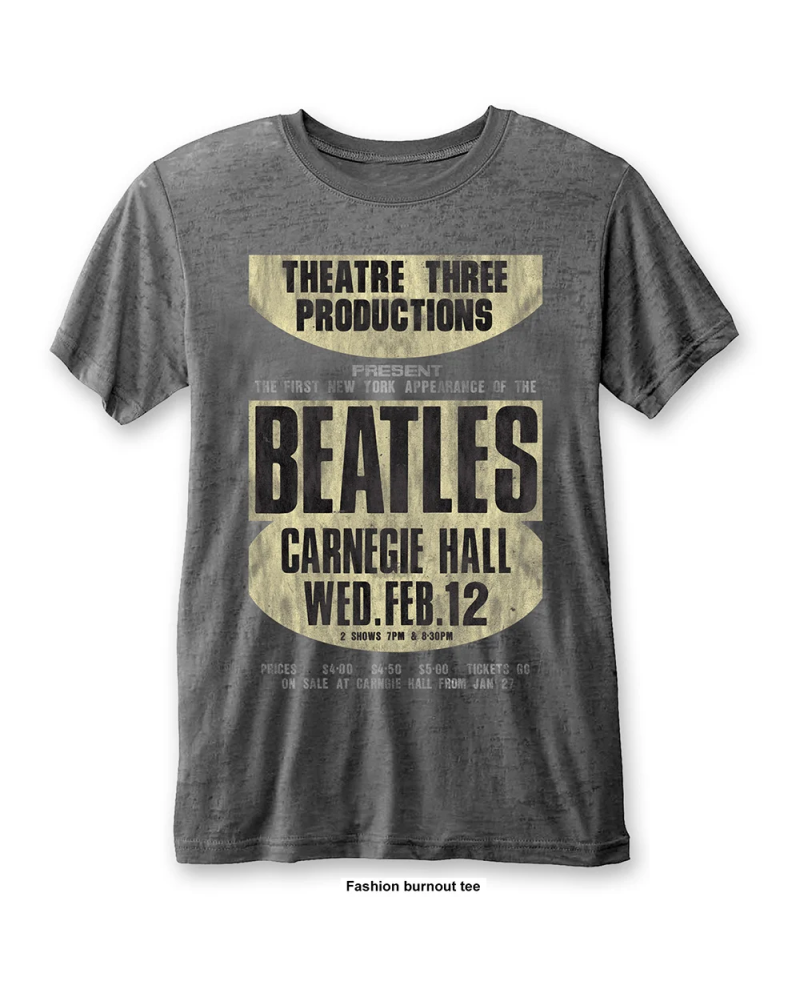 THE BEATLES - T-Shirt BurnOut Col - Carnegie Hall - Men (M)