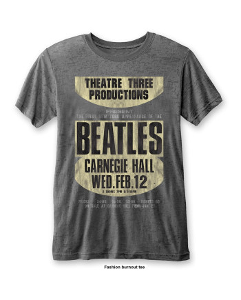 THE BEATLES - T-Shirt BurnOut Col - Carnegie Hall - Men (XXL)