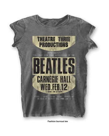THE BEATLES - T-Shirt BurnOut Col - Carnegie Hall  - Woman (L)