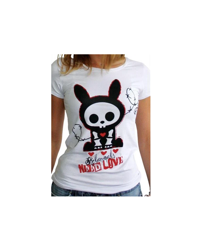 SKELANIMALS - T-Shirt JACK NEED LOVE Femme White Basic (XL)