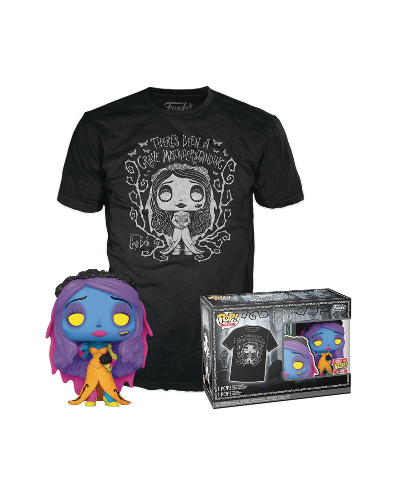 CORPSE BRIDE - Booble Head POP N° 1370 - Emily (BLKLT) + Tee (XL)