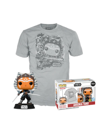 THE MANDALORIAN - Booble Head POP N° 464 - Ahsoka (GW) + Tee (L)