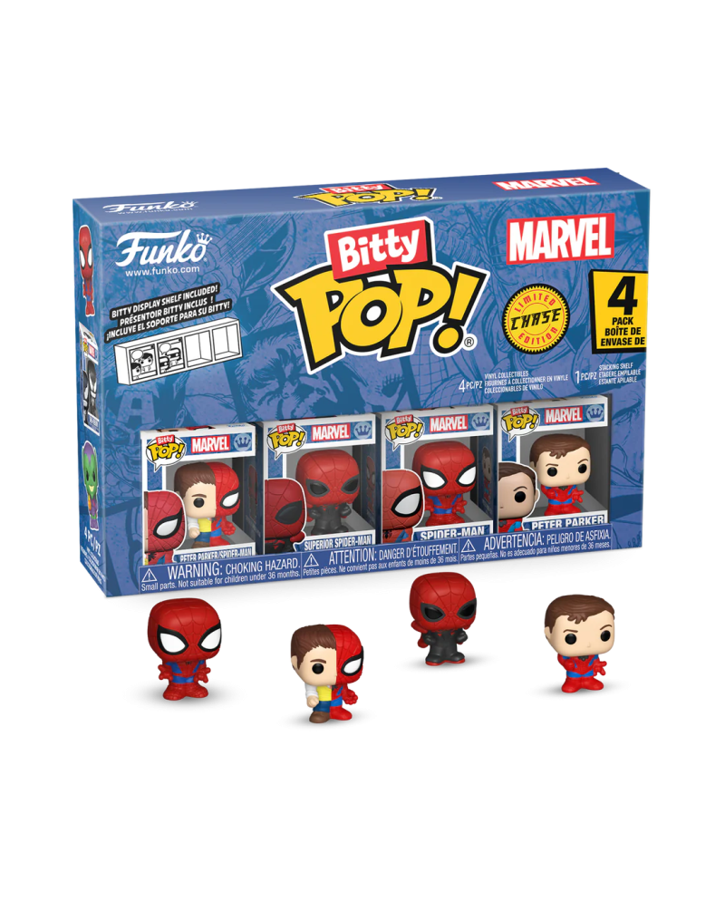 SPIDER-MAN - Bitty Pop 4 Pack 2.5cm - Parker Split