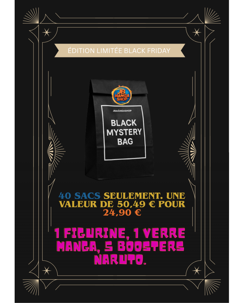 Édition Black Friday Limitée Figurine + Goodies + Boosters JBMANGASHOP Black Mystery Bag