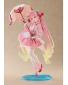 Figurine Hatsune Miku AMP+ Sakura Dress Version Taito vue de face sur fond beige