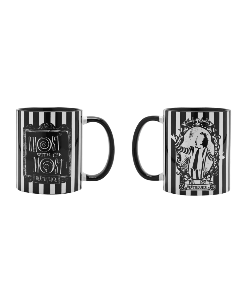 BEETLEJUICE -Black&White -Ghost with the most - Inner Colored Mug 10Oz