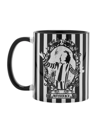BEETLEJUICE -Black&White -Ghost with the most - Inner Colored Mug 10Oz