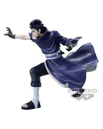 Figurine Obito Uchiha Banpresto avec manteau violet vue de profil gauche