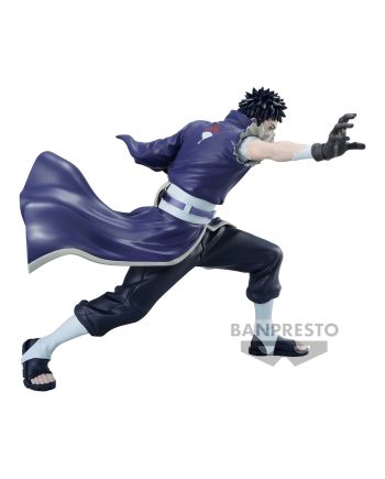 Figurine Obito Uchiha Banpresto avec manteau violet vue de profil droit