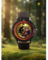 Montre Naruto Uzumaki Naruto Shippuden cadran jaune et bracelet noir