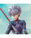 Détail visage figurine Kaworu Nagisa Luminasta Evangelion avec cheveux argentés