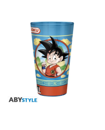 Verre Dragon Ball 400 ml avec Son Goku enfant sur fond bleu