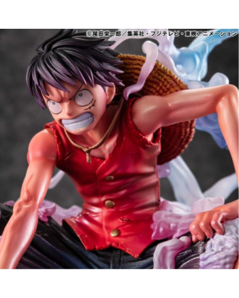 Figurine Luffy Gear Second One Piece avec effets de vapeur translucides