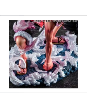Socle et effets de fumée de la statuette Luffy Gear 2 P.O.P Limited Edition