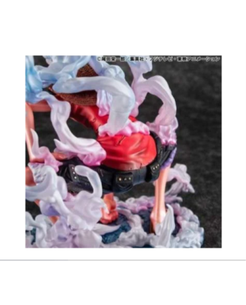 Détail arrière statuette Luffy Gear 2 One Piece Megahouse avec vapeur