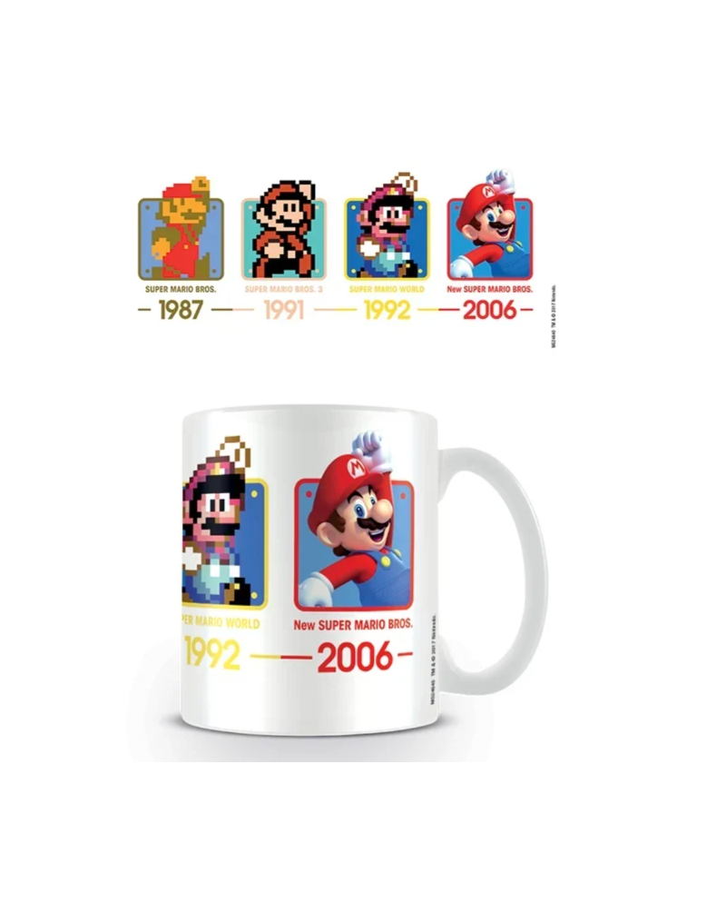 Mug officiel Nintendo Super Mario Dates 300 ml en céramique avec évolution de Mario