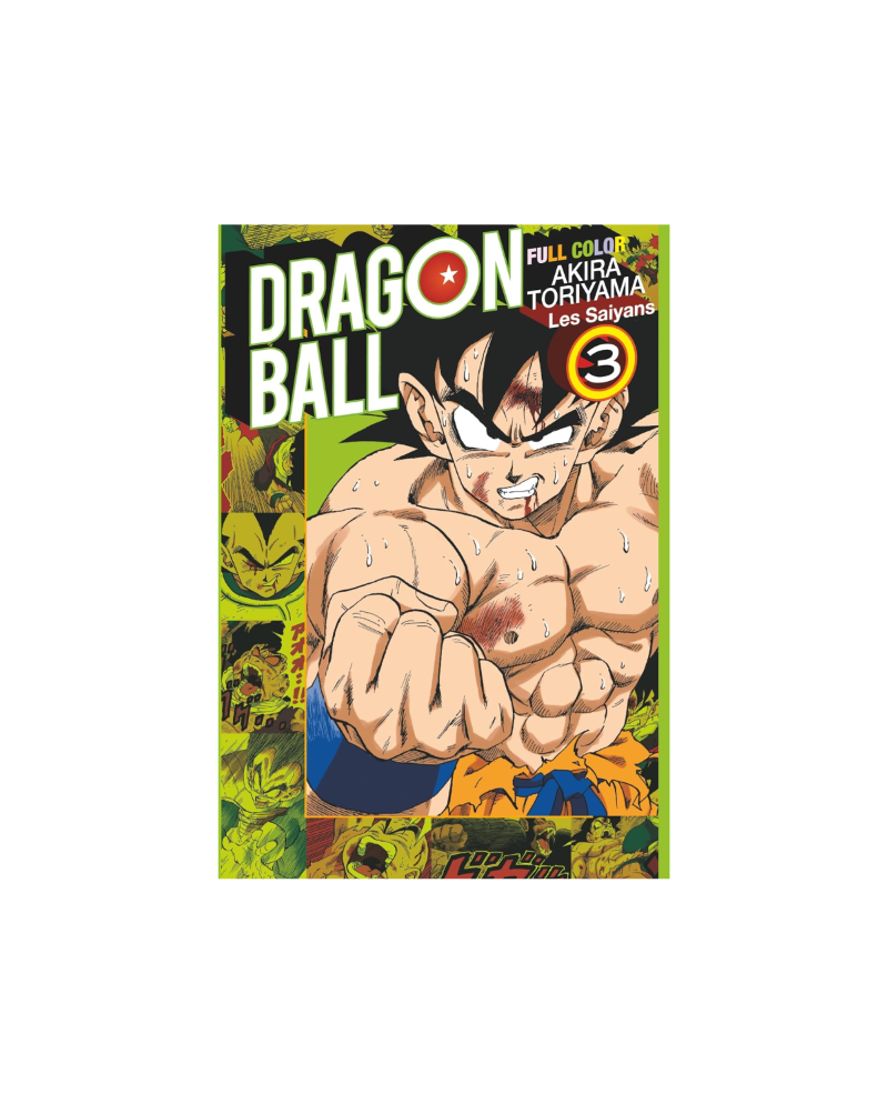 Couverture Dragon Ball Full Color Les Saiyans Tome 3 avec Goku face à Vegeta