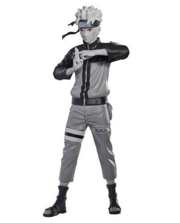 Détail figurine Naruto Uzumaki Noir Edge avec pose ninja et yeux rouges