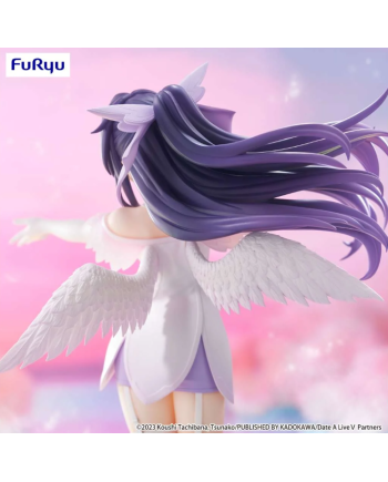 Vue arrière de la figurine Tohka Yatogami BiCute Pure avec cheveux violets et ailes