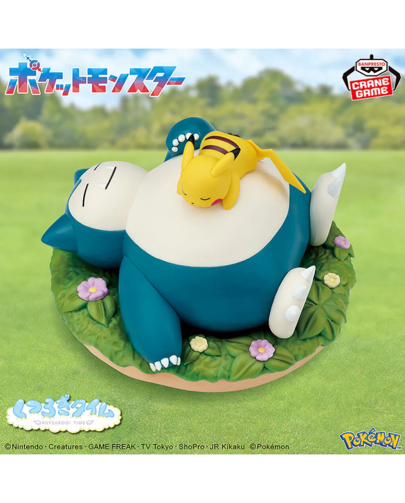 Pokémon - Figurine Pikachu & Ronflex Relaxing Time 10 x 14 cm