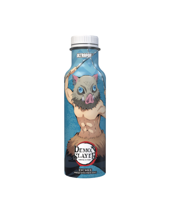 Boisson ULTRAPOP Demon Slayer saveur litchi 33 cL avec Inosuke Hashibira.