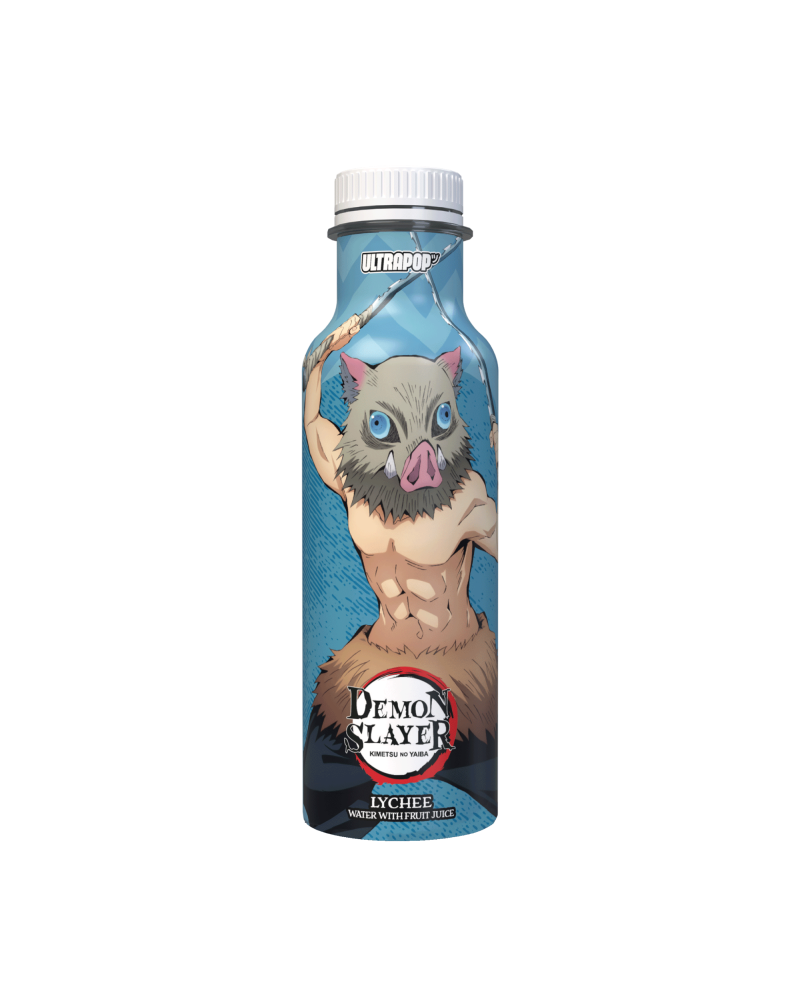 Boisson ULTRAPOP Demon Slayer saveur litchi 33 cL avec Inosuke Hashibira.