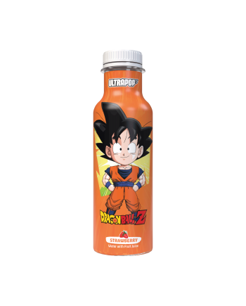 Boisson ULTRAPOP Dragon Ball Z saveur fraise 33 cL avec Goku Chibi.