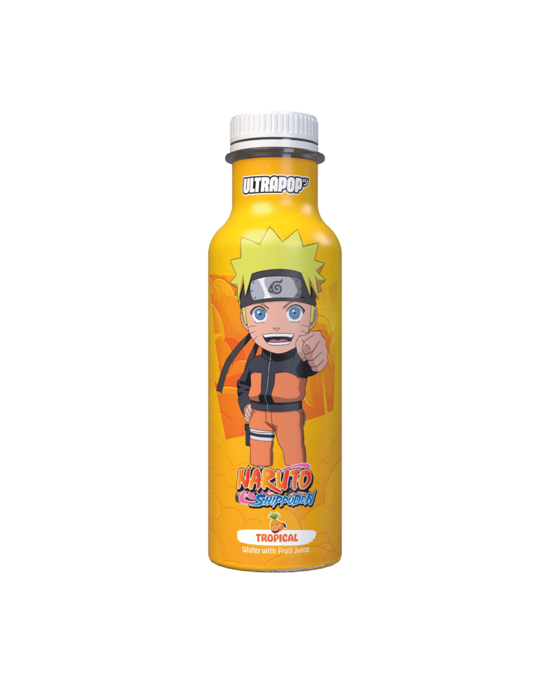 Boisson ULTRAPOP Naruto Shippuden saveur tropicale 33 cL avec Naruto Chibi.