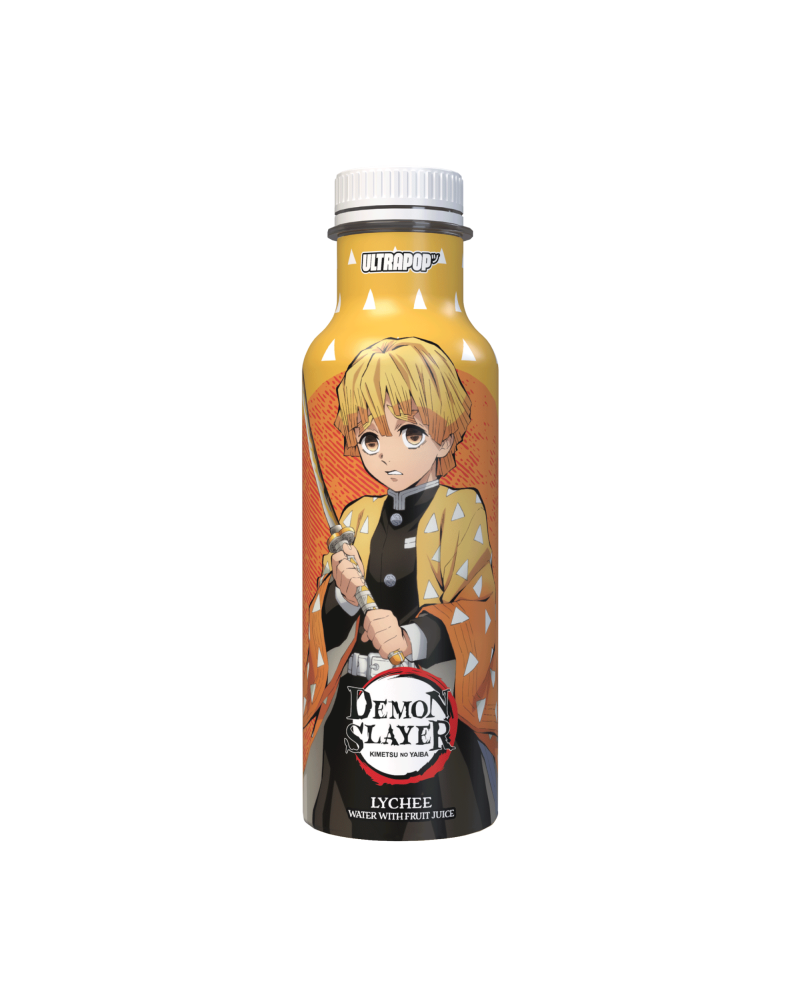 Boisson ULTRAPOP Demon Slayer saveur litchi 33 cL avec Zenitsu Agatsuma.