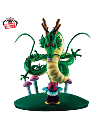 Figurine Shenron Dragon Ball avec Pilaf sur socle vert