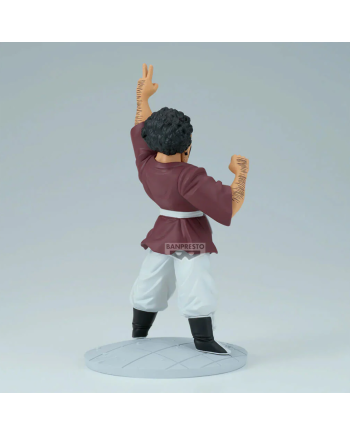 Figurine Mr Satan History Box Banpresto vue arrière avec socle