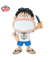 Figurine Luffy One Piece Banpresto vue de face grand sourire avec couteau