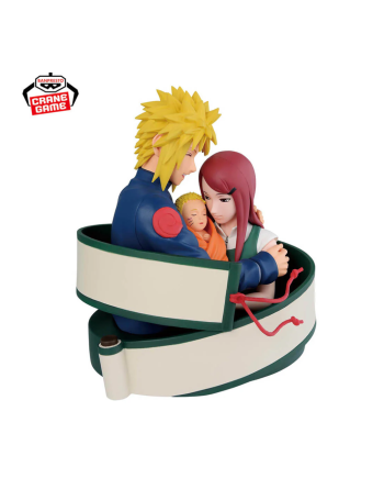 Figurine Naruto 72 Series 53 Minato Kushina et bébé Naruto vue de trois-quarts