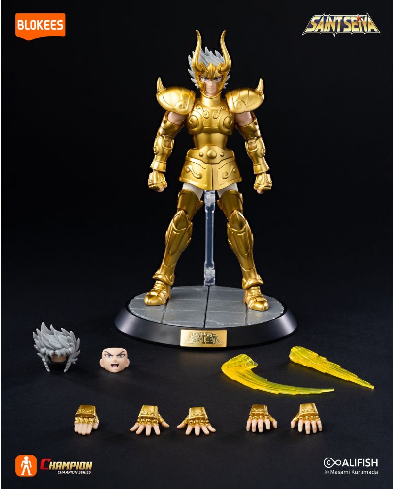 Maquette Blokees Saint Seiya Capricorn Shura Champion Class avec socle et accessoires