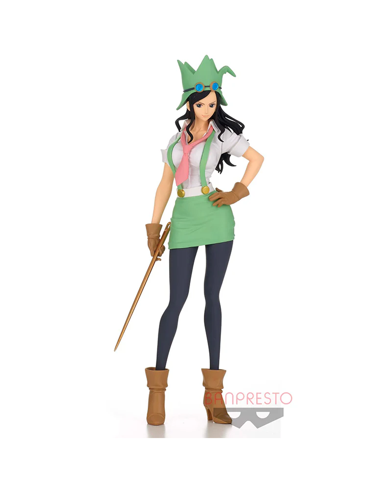 Figurine Nico Robin Sweet Style Pirates Ver.B Banpresto issue de One Piece en tenue verte et noire vue de face