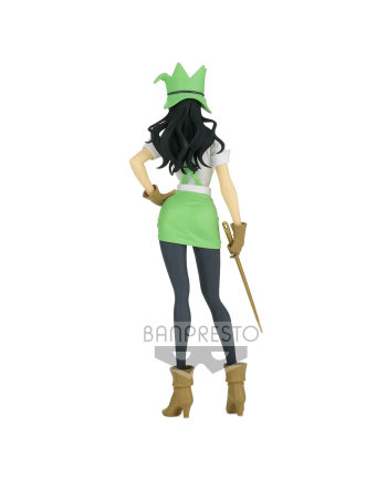 Figurine officielle Nico Robin One Piece par Banpresto en tenue verte vue de dos