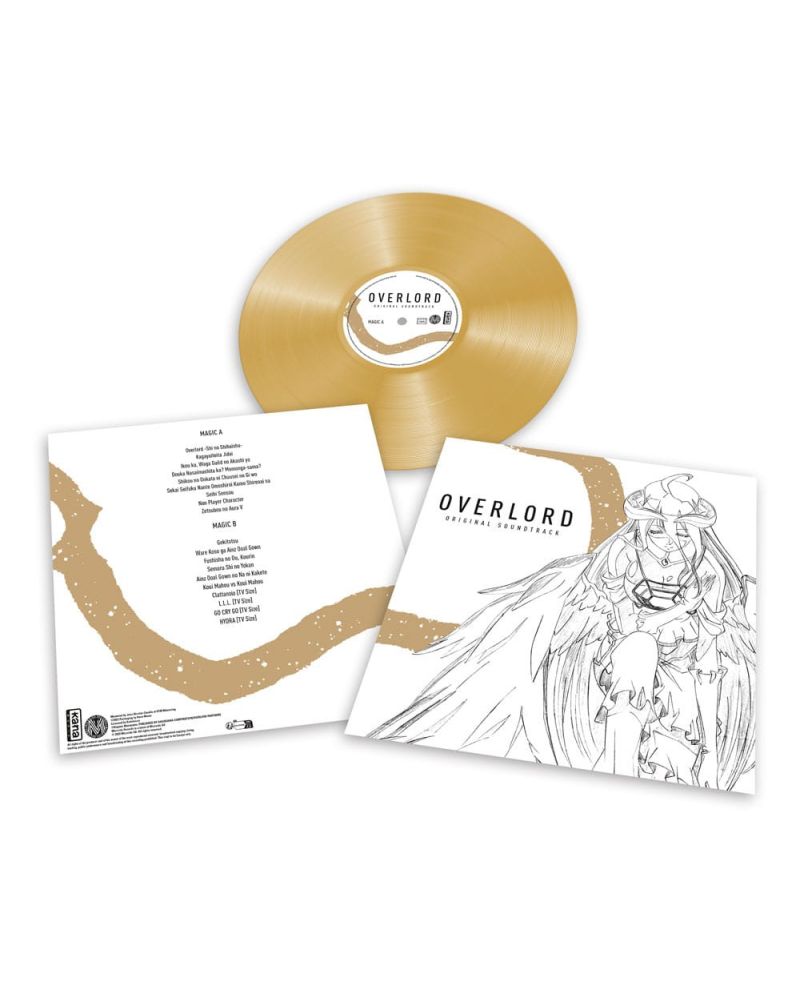 Vinyle Overlord Original Soundtrack doré avec pochette illustrée Albedo
