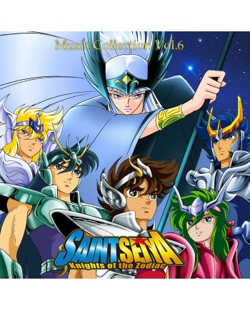 Pochette du vinyle Saint Seiya Music Collection Vol. 6 avec les Chevaliers du Zodiaque