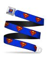 Ceinture Superman enfant bleue avec logo, détail de la boucle