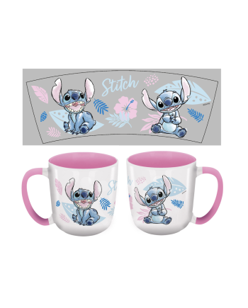 STITCH - Watercolor Pink - Mug Elite Colored Inner - 13Oz