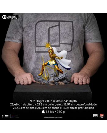 Figurine collector Leo Aiolia Iron Studios, vue arrière
